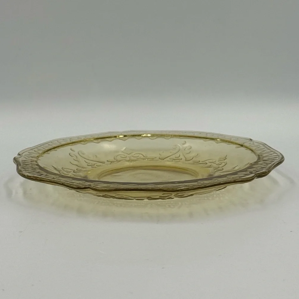 Vintage Federal Patrician Spoke Amber Depression Glass Cup and Saucer Set